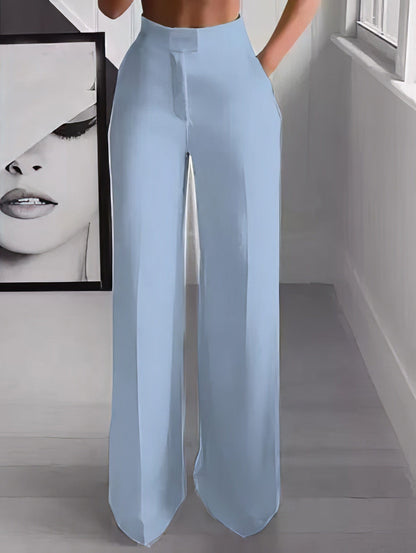 Einseitiges Crop Top & Hosenanzug mit Mop-Design, zweiteilig