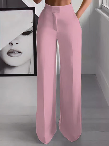 Einseitiges Crop Top & Hosenanzug mit Mop-Design, zweiteilig