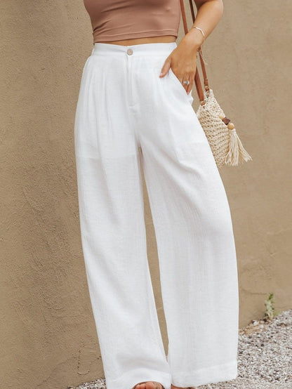 Einseitiges Crop Top & Hosenanzug mit Mop-Design, zweiteilig
