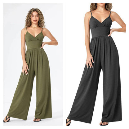 Ella | Jumpsuit met wijde pijpen