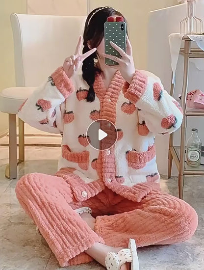 Roze donzige loungewear