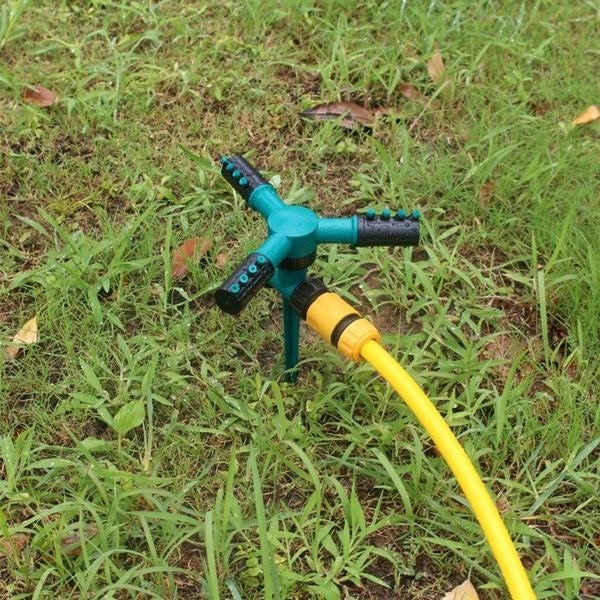 Gartensprenger Automatisch 360° Drehbar mit 3 Armen Sprühkopf