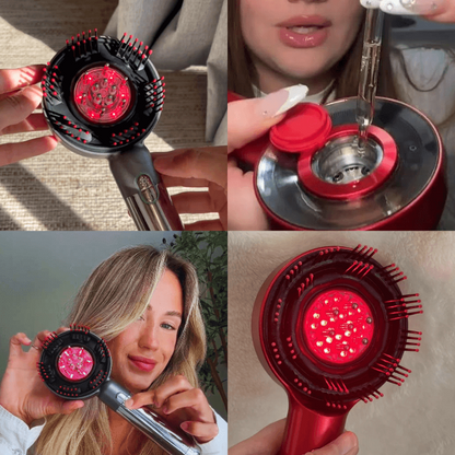 Vibrationshaarbürste mit Pflegeöl für die Kopfhaut