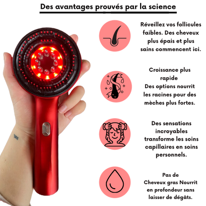 Vibrationshaarbürste mit Pflegeöl für die Kopfhaut