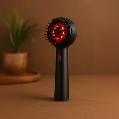 Vibrationshaarbürste mit Pflegeöl für die Kopfhaut
