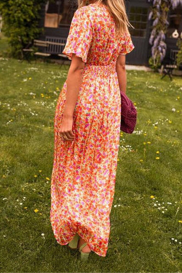 Sandra™ | Sommerliche Maxikleid mit V-Ausschnitt und Blumenmuster