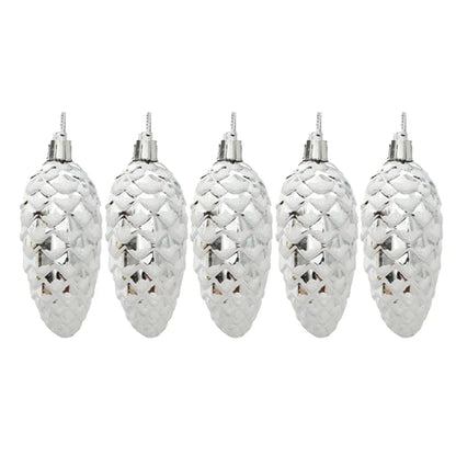 5-delige kerstdennenappel-ornamentset