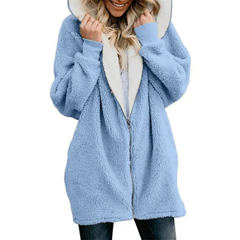 Winterfleece hoodietrui voor dames