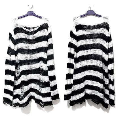 Gestreepte oversized breipeater voor vrouwen