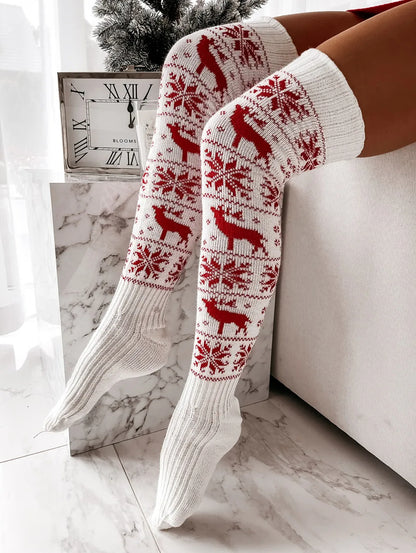 Dock-high sokken met sneeuwvlokken print