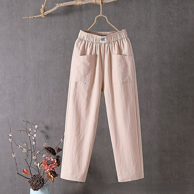 Dames linnen broek