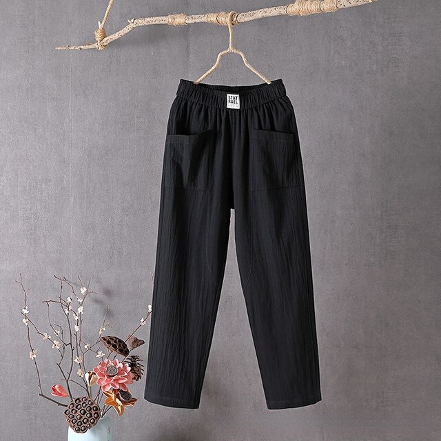 Dames linnen broek