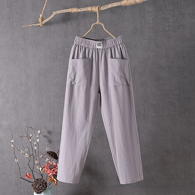 Dames linnen broek