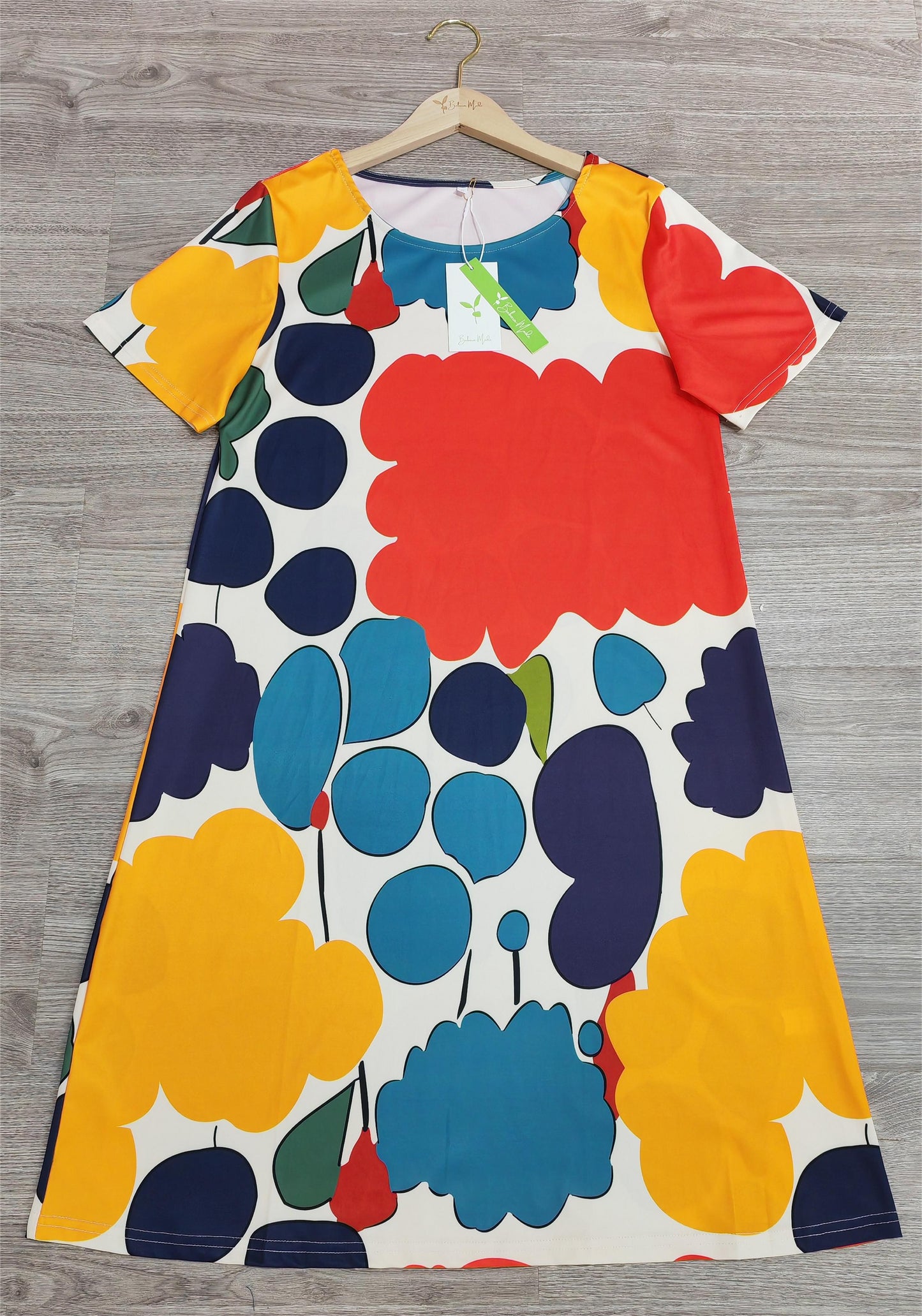 Charmante multi -colored MIDI -jurk