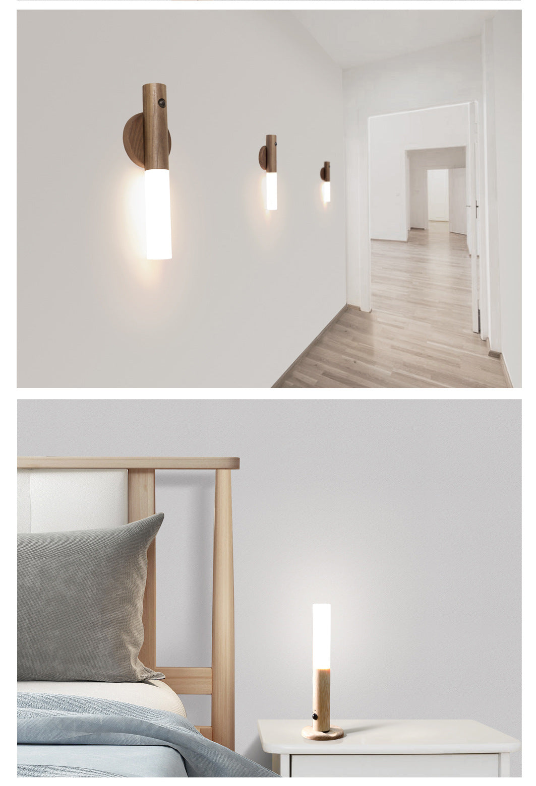 Magnetische oplaadbare houten wandlamp
