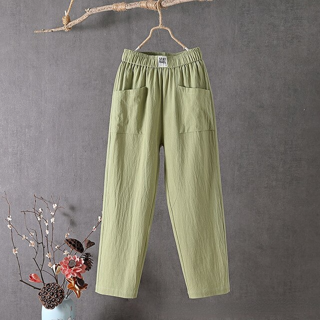 Dames linnen broek