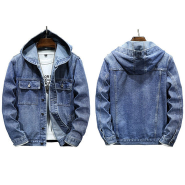 Denim jack met capuchon