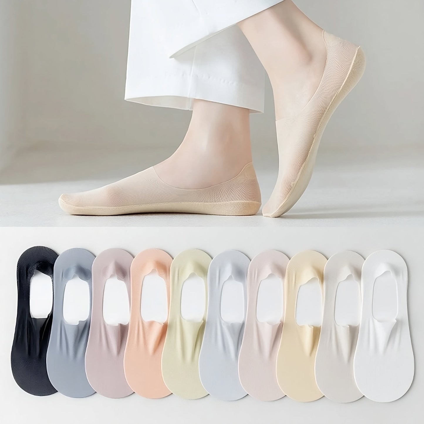 Unsichtbare Atmungsaktive Socken aus Eisseide